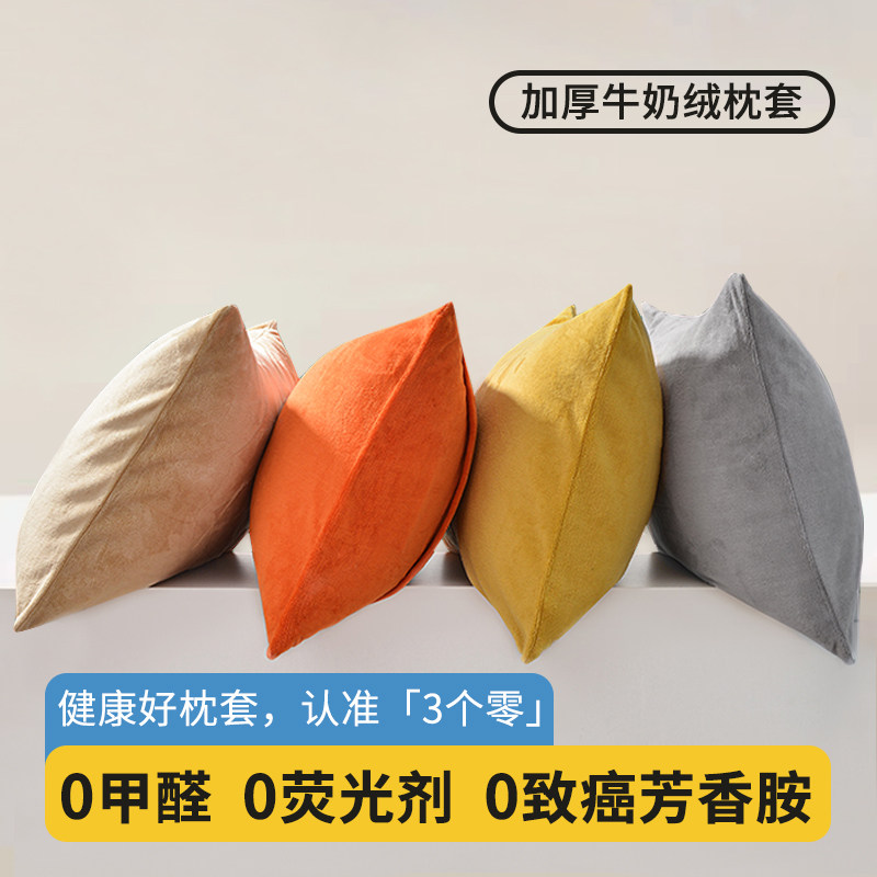 速发单套牛奶绒枕套一对装简约枕头人纯色枕芯套内胆套信封款4874