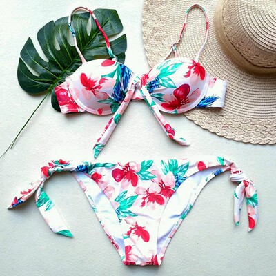 速发2020Push Up Swimwr Prit Swiuit Wo Bikii Set Striped