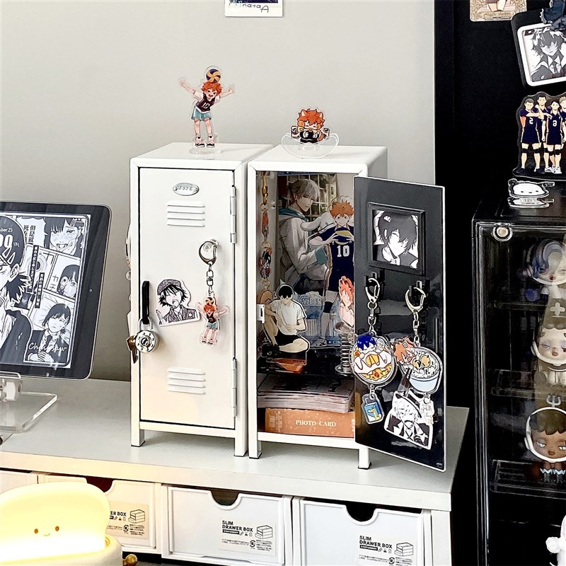 速发吧防谷子展示架痛桌收纳二次元迷你铁皮痛尘唧柜立牌整理