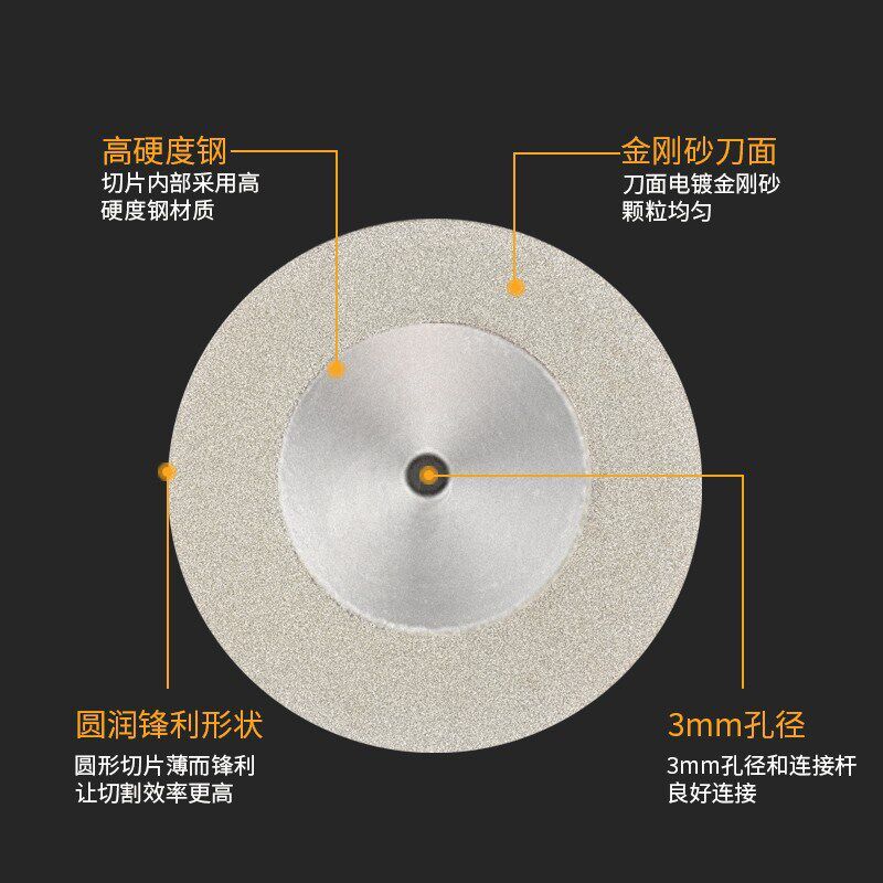 速发金刚砂小锯片金刚石玉翠片电磨配件切石玻璃翡割迷你超薄切片