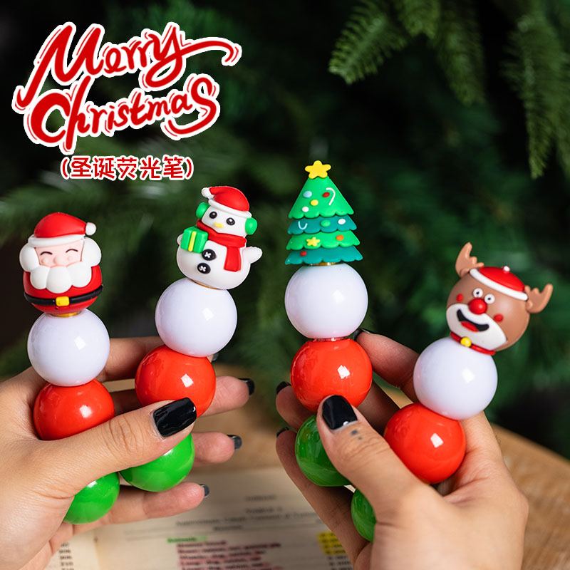 速发耶诞节礼物活童小礼品创意耶诞儿人雪人萤光笔幼儿园老动道具
