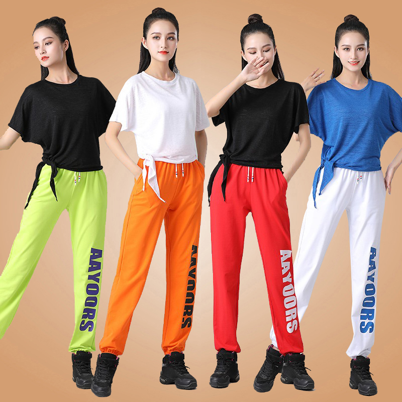 速发杨舞萍广场丽服装新款套装2022春纯棉团演健身练功体出服两件