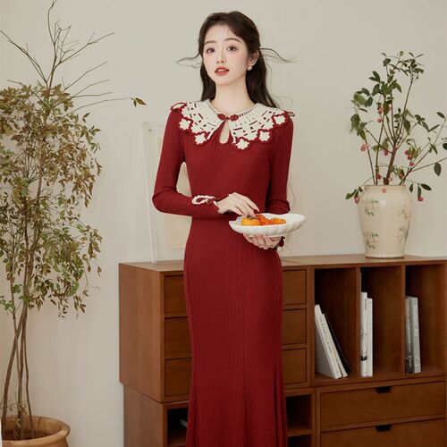 速发订婚轻礼服日常可穿婚后便服秋冬季连衣裙结婚当天新娘便装回