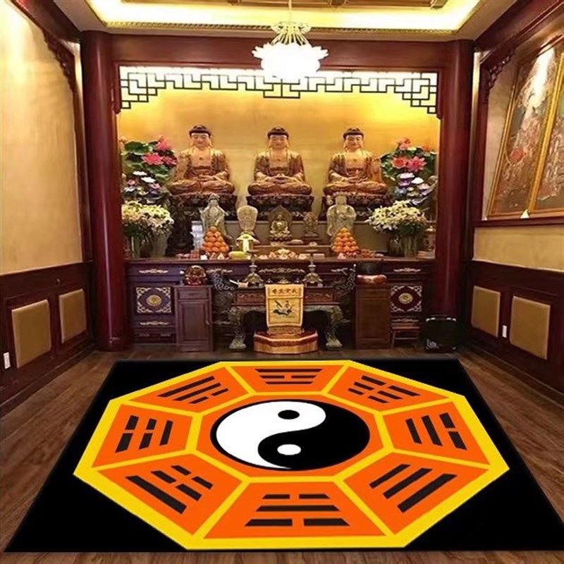 速发硅胶底太极八卦地毯打坐垫罡毯防滑道士做法毯莲花练功毯