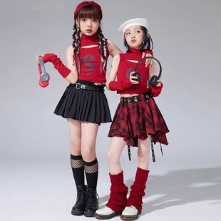 速发少儿z嘻舞服孩士哈街舞露脐jaz爵演出服炸街亚文化走秀表演服