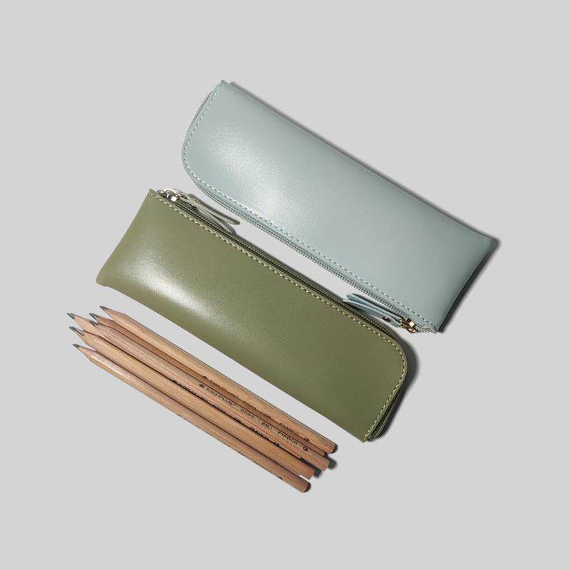 速发迷你小众简约pvc皮质笔袋小巧可学式纯色保护纳携生收套文具