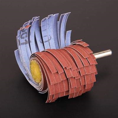 速发轮属砂金研磨内孔抛光棒打磨头砂纸沙片圆柱型百柄带叶轮木头