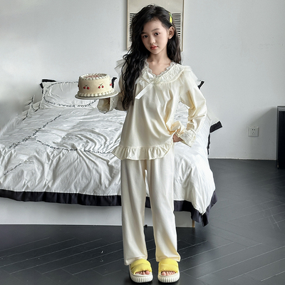 儿童睡衣春秋纯棉2026新款大女童家居服秋季长袖小孩全棉套装洋气 — 1