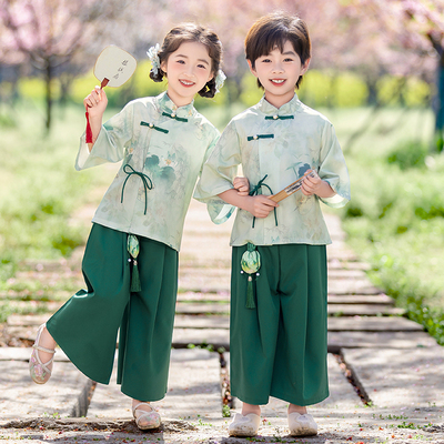 男女宝宝上春山荷花汉服古风幼儿园演出服唐装国风诗词朗诵表演服 — 6