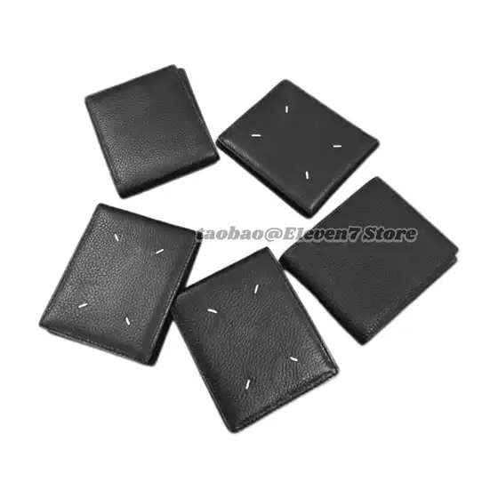 「E1Even7」Mmm Style Multi-Card Slot Lychee Pattern Classic Four-Corner Stitched Wallet Card Holder for Men and Women