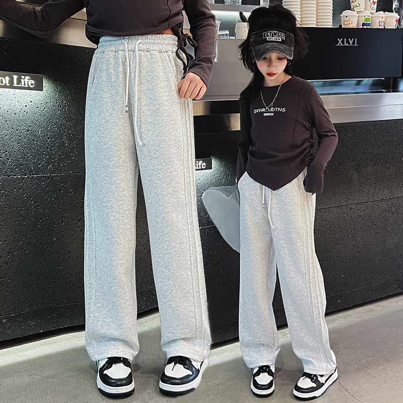 女童春秋新款2024韩系窄版阔腿裤