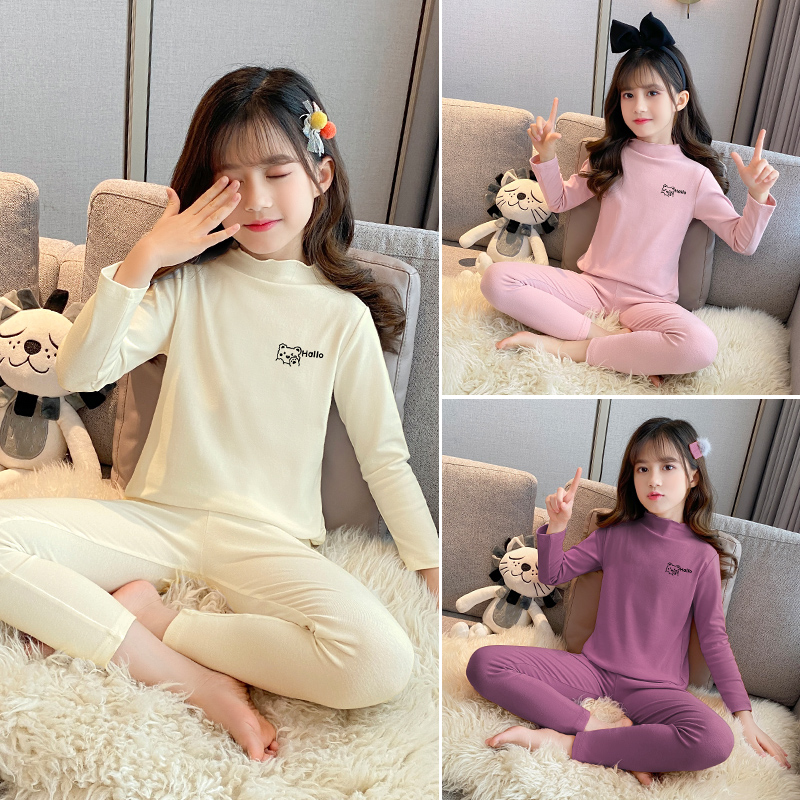 女童纯棉内衣套装秋冬