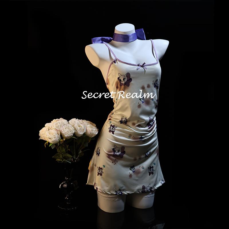 秘境性感吊带睡裙带胸垫可爱qqny