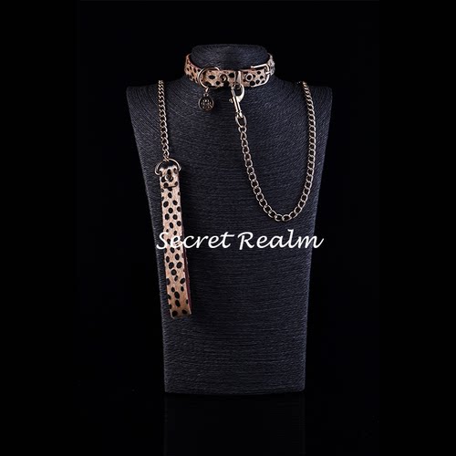 秘境「狩欲」豹纹项圈仿马毛皮革高级puppy牵引绳小众设计K9项链