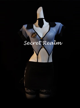 秘境 「秘密特工」性感内衣女警制服cos诱惑纯欲包臀裙qqny