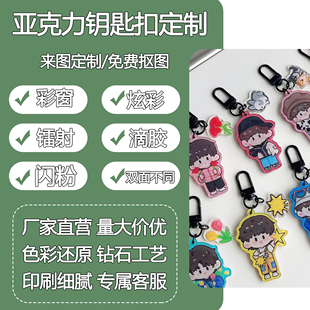 亚克力钥匙扣来图定制 文创卡通动漫明星周边DIY滴胶挂件加急定做