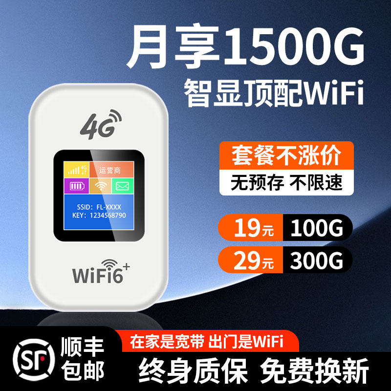 2025新款随身wifi移动无线wifi无线无限速4g纯流量免插卡wilf宿舍租房车载宽带路由器家用便携正品无线网络