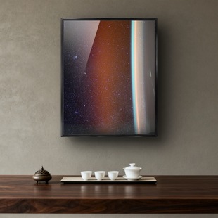现代简约星空宇宙主题装 饰画桌球室挂画有框艺术画可定制星际穿越