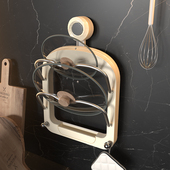 强力吸盘锅盖架双层沥水壁挂免打孔厨房多功能菜板收纳砧板置物架