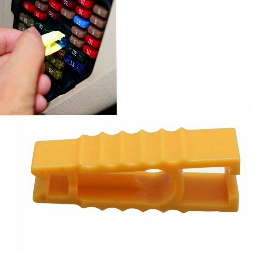 汽车插装拔取镊子夹子拔出器钳子黄色工具大号中U号保险片保险丝