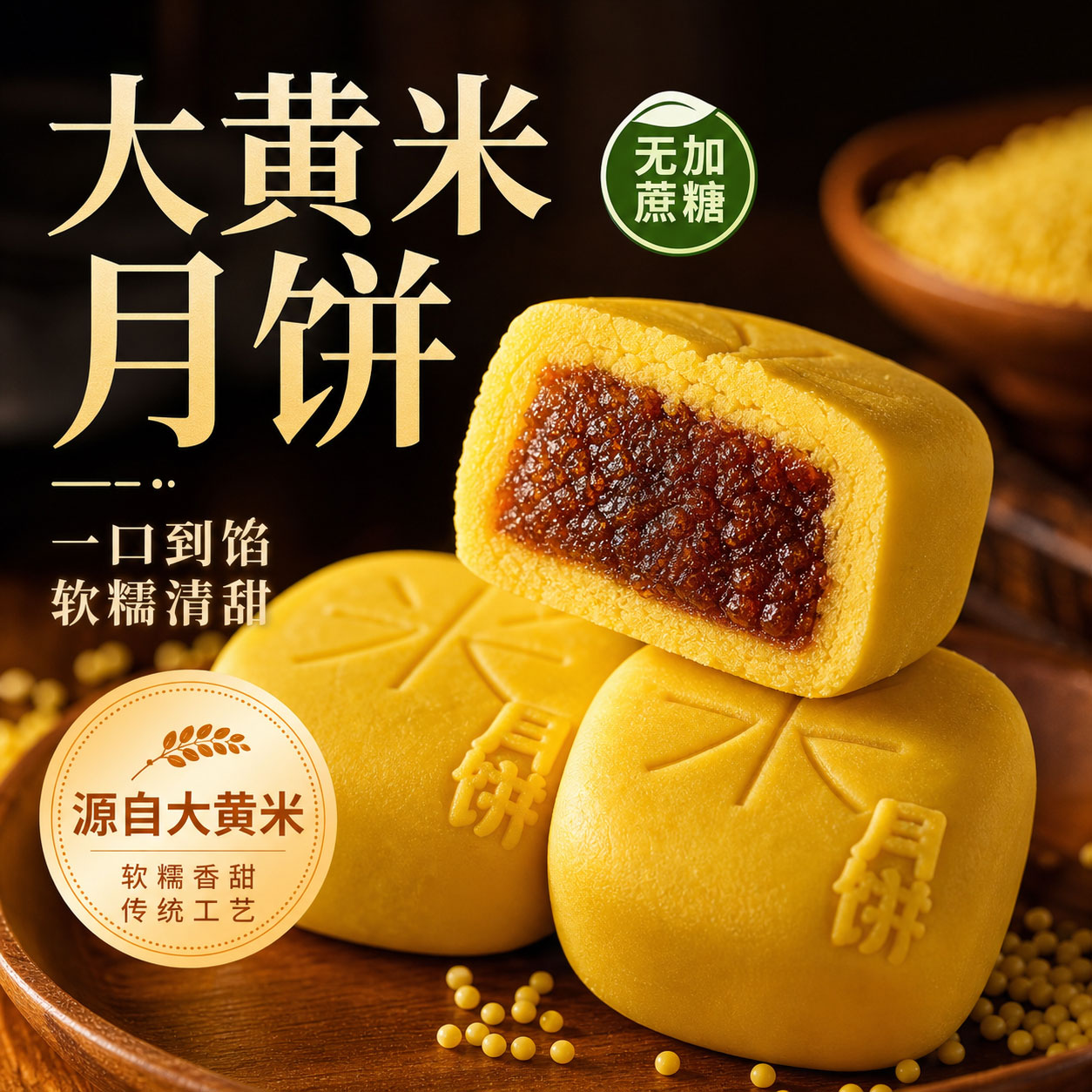 糖友也能吃的无蔗糖大黄米月饼