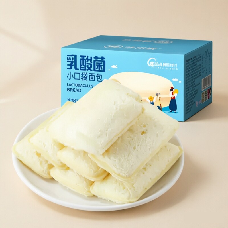 乳酸菌小口袋面包300g 酸甜爆浆 绵软夹心 独立包装 便携早餐零食