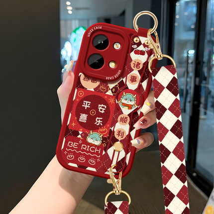 平安喜乐适用OPPO Reno8手机壳防摔Reno9斜挎挂绳reno10可跨背带Rone6腕带7se软4支架女款Pro保护套5G龙Reno5