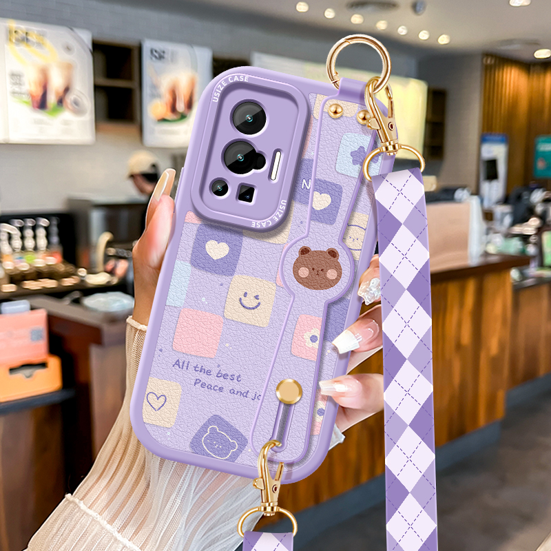 轻奢硅胶防摔方格vivo手机壳