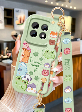 可爱动物适用一加Ace3挂绳手机壳Ace2Pro新款OnePlus12保护套2V全包1+AcePro斜挎11腕带11R防摔可背跨女外壳