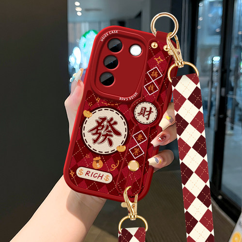 斜挎挂绳腕带便携Vivo发财手机壳