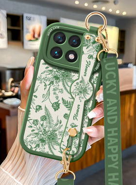 夏日适用红米k60绿色手机壳红米note13腕带k50s斜挎女款k50pro挂绳套k40全包note12可背Turbo防摔小米12T软壳