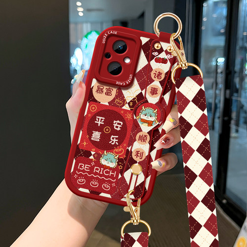 平安喜乐oppo手机壳斜挎挂绳