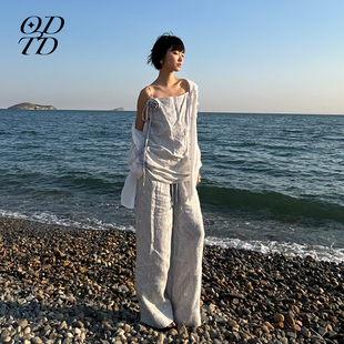 吊带夏季 ODTD2025新款 航海系穿搭抹胸连衣裙女 哈妮克孜同款