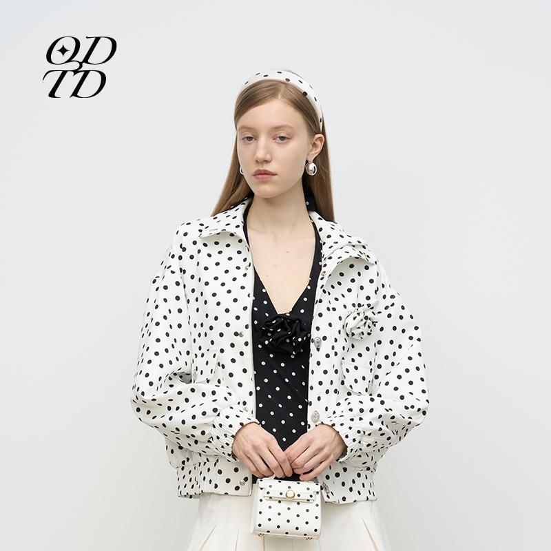 ODTD新款复古波点廓形夹克外套