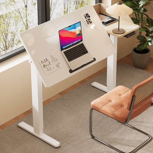 环保可翻转电动升降书桌绘画桌