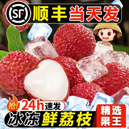 现摘新鲜荔枝锁鲜冰荔枝