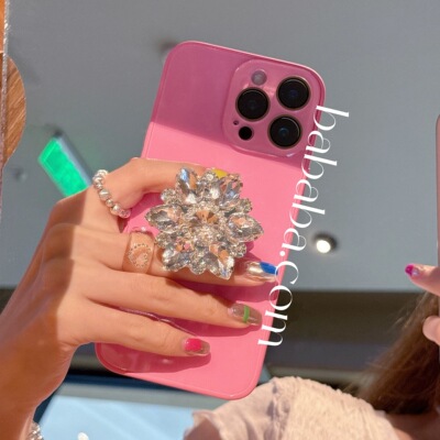 高级感闪粉水钻支架17适用iPhone16ProMax手机壳苹果15Pro保护套14pm女款12/13奢华气质11个性创意全包防摔潮