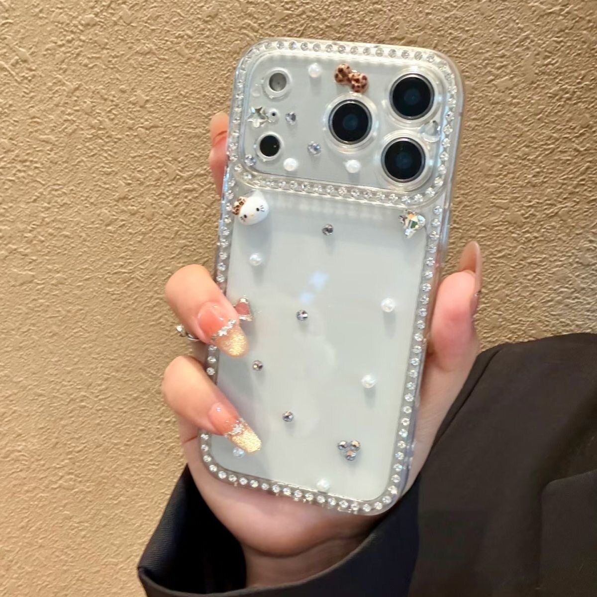 kitty钻壳适用于苹果1716promax手机壳小众可爱新款iPhone15pro创意少女13.14pro女款全包13