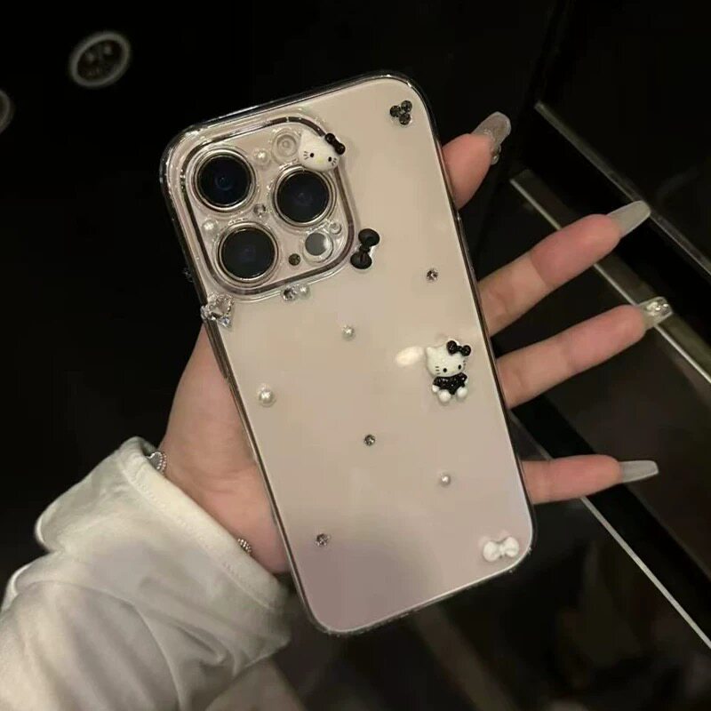 适用苹果17promax手机壳少女HelloKitty水钻iPhone15保护套高级感14防摔壳13promax新款12网红超火女款小香风