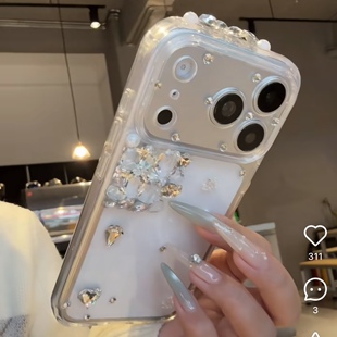 新款适用苹果17promax手机壳高清透明iphone奢华水钻16pro气质巨好看14高级感15pro全包13防摔max保护壳