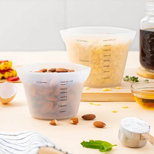 现货软量杯烘焙硅胶量杯带刻度树脂手工量杯工具Measuring Cups