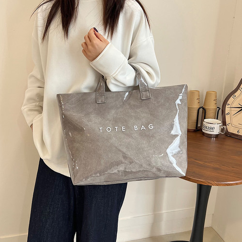 大容量杜邦纸果冻包女防水托特包