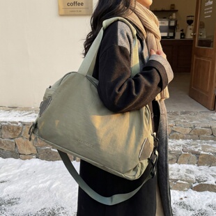 男女款旅行包大容量手提旅行袋新款短途收纳包轻便斜挎包可扩容款