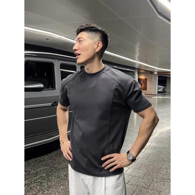 深灰美式重磅宽松短袖T恤男