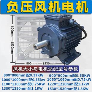 负压风机电机工业养殖厂场换气扇380V电动机排风气扇马达1.5kW