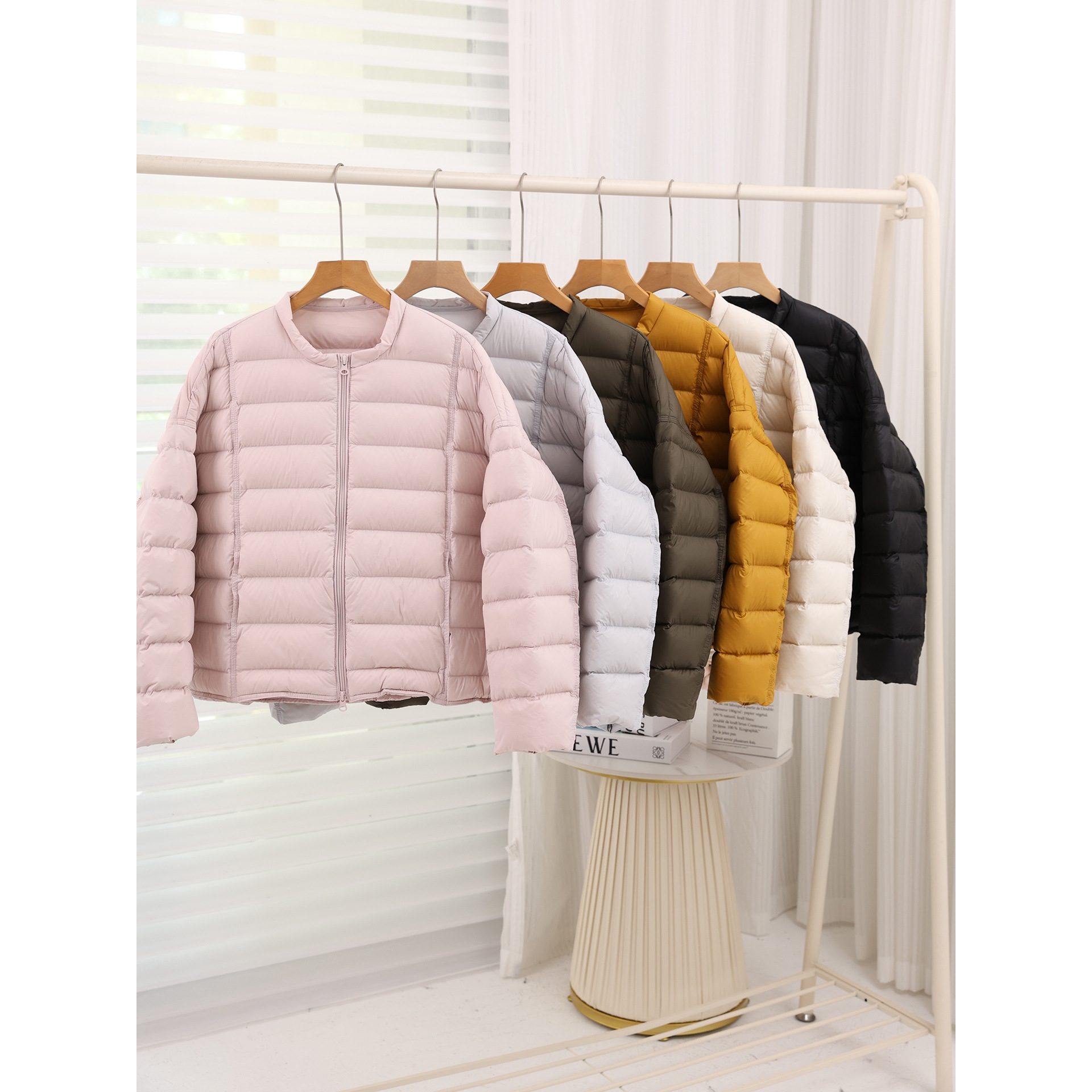 简若羽绒服韩系圆领排骨女短款秋冬加厚90白鸭绒轻薄百搭时尚保暖