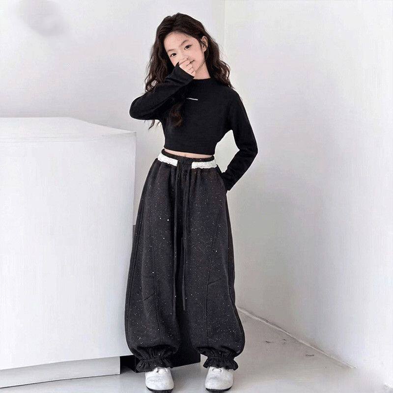 女童加绒裤子加厚运动裤