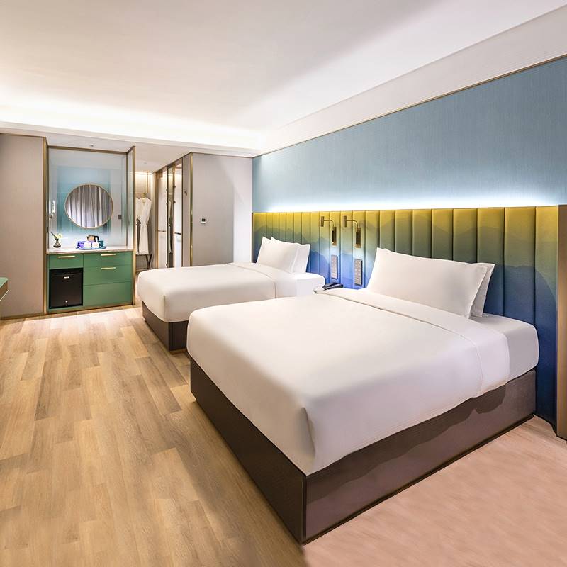 华住漫心酒店床定制五星级房间专用床宾馆家具标间全套民宿床组合