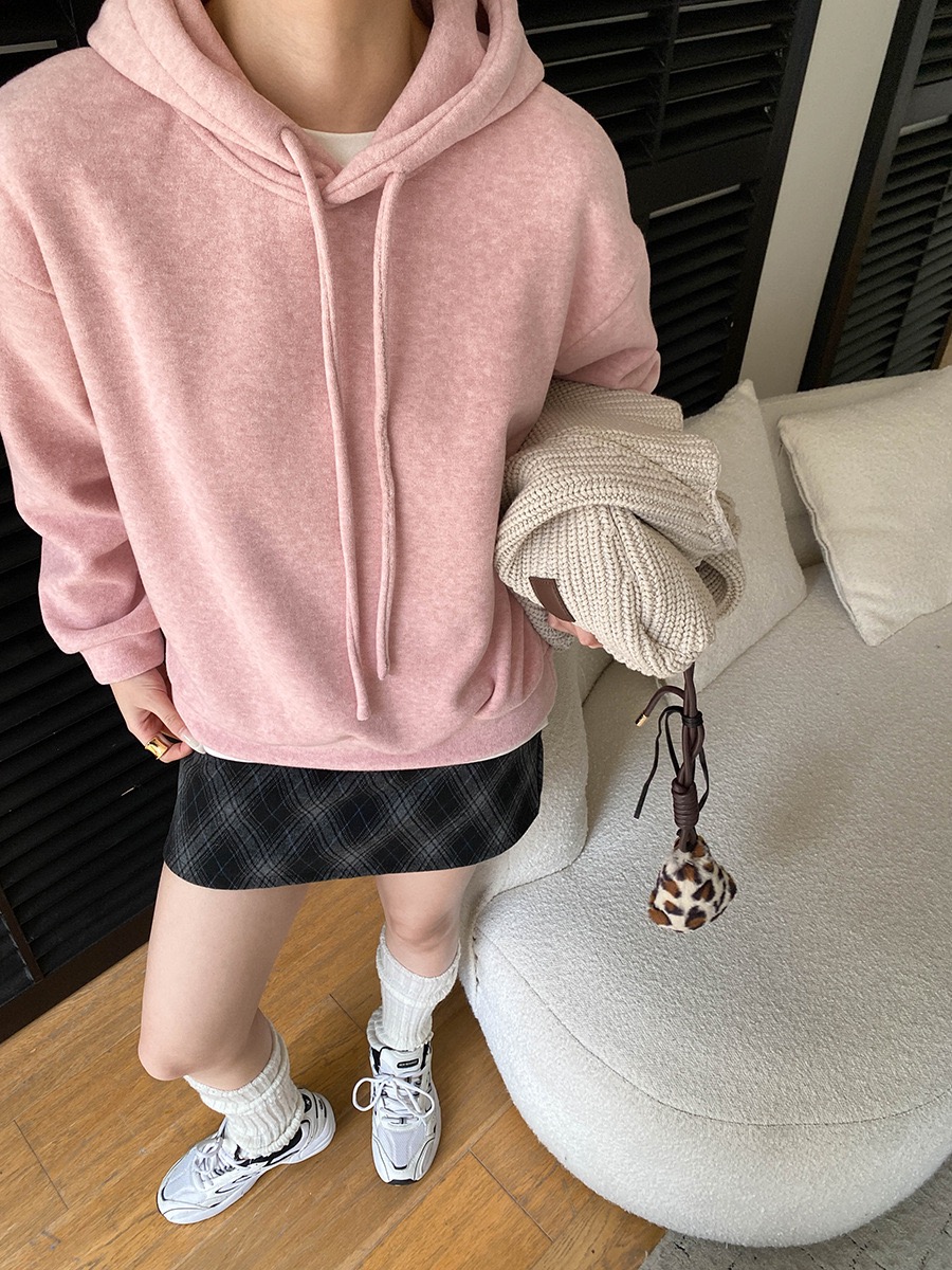 司南 冬日实穿派 加绒加厚保暖舒适宽松休闲软糯连帽卫衣 SN8393