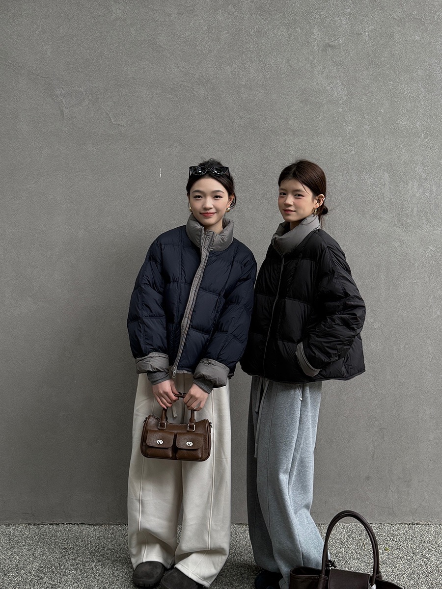 黎诺冬新款韩系方块羽绒服女2025时尚洋气90白鸭绒泡芙小个子外套